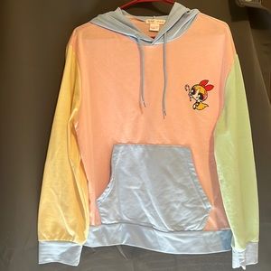 Powderpuff girls colorblock crop sweatshirt hoodie